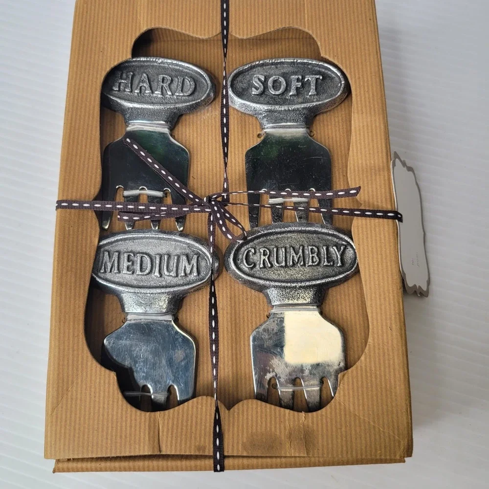 Pottery Barn Sentiment Metal Cheese Markers Hard Soft Medium Crumbly Set‎